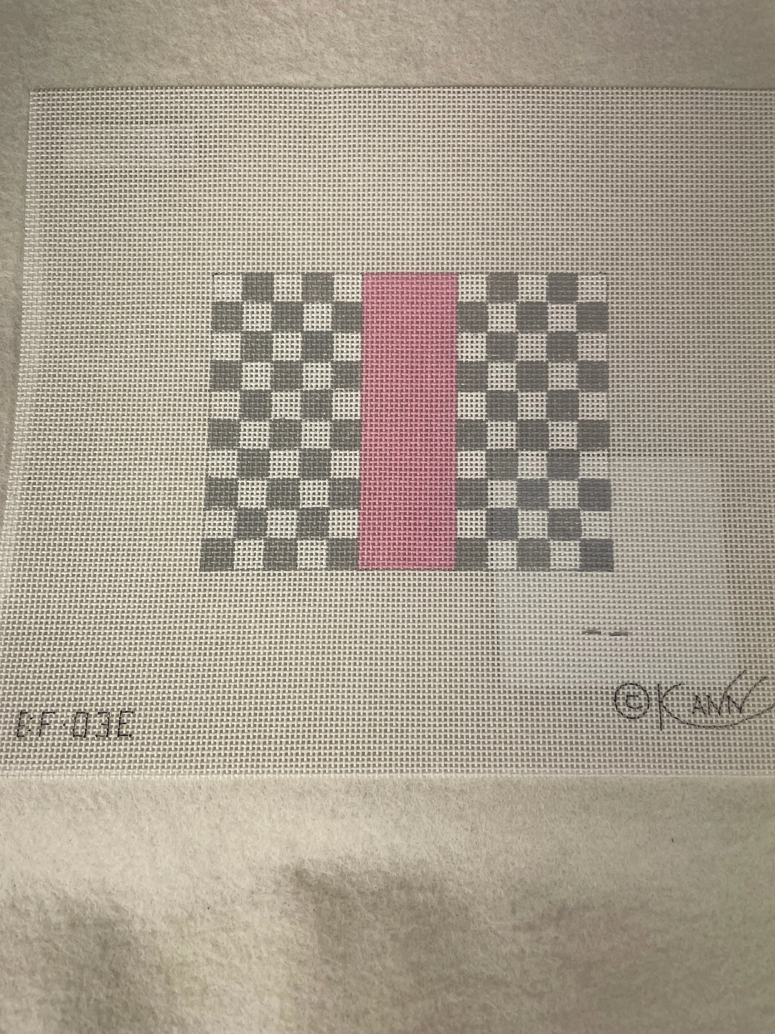 * Kimberly Ann BF-03E Louis Square Bitsy Flat- Gray/ Pink