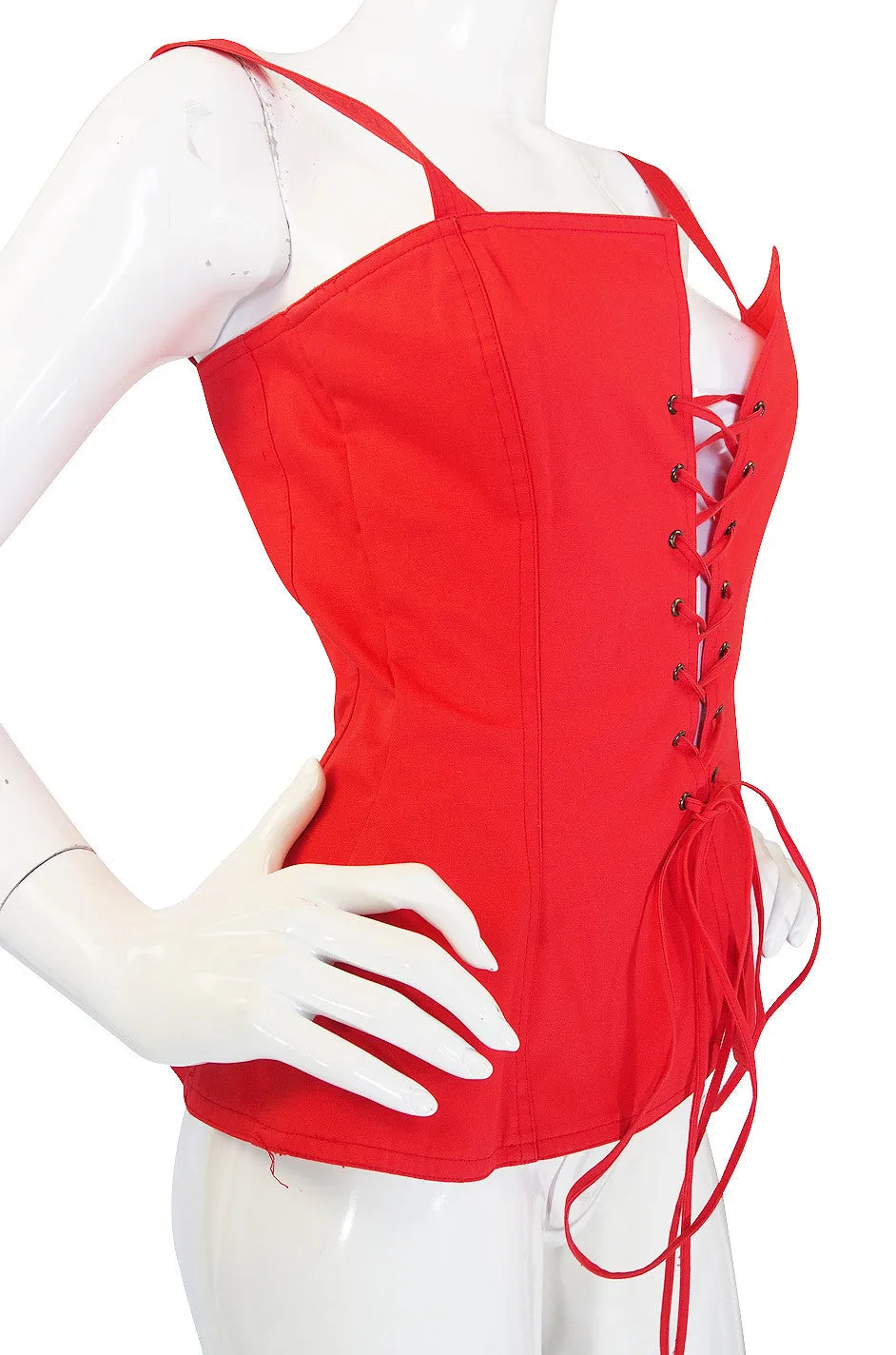 1970s Yves Saint Laurent Red Corset Top
