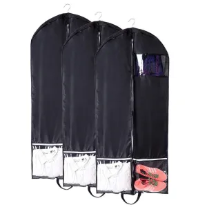 54"Travel Suit Bag, Versatile Dance Costume Bag, Foldable Full Zipper Garment Bag Dream Duffel, Versatile Hanging Garment Bag with 2 Large Zipper Pockets and Clear Window for Travel (3 Packs)