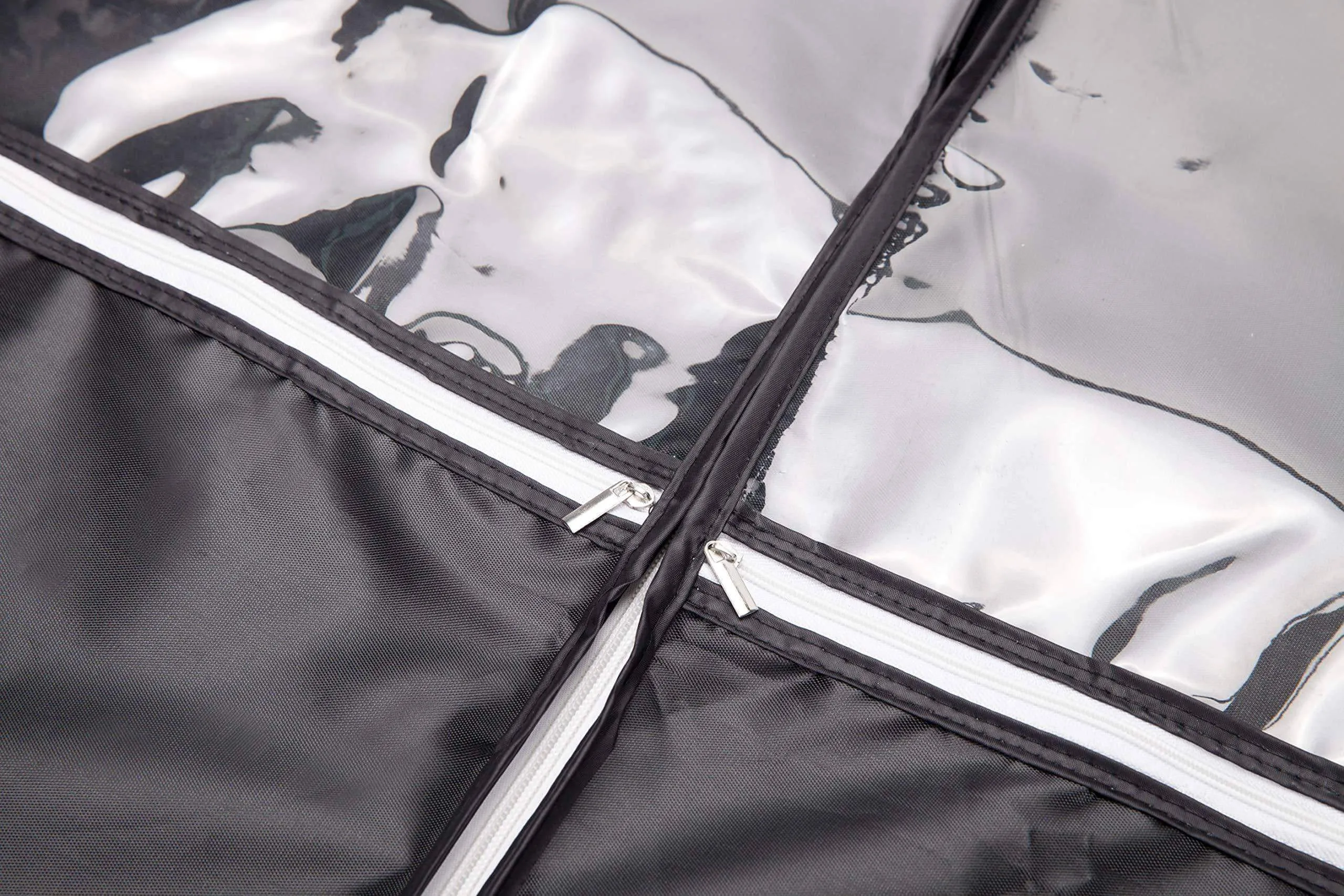 54"Travel Suit Bag, Versatile Dance Costume Bag, Foldable Full Zipper Garment Bag Dream Duffel, Versatile Hanging Garment Bag with 2 Large Zipper Pockets and Clear Window for Travel (3 Packs)