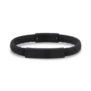 8mm Flat Leather ID Bracelet