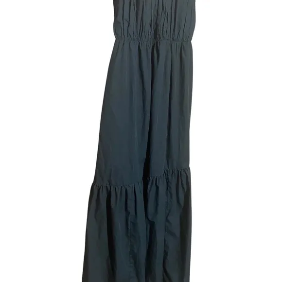 Abercrombie &amp; Fitch Bow Back Poplin Maxi Dress Black Size Small