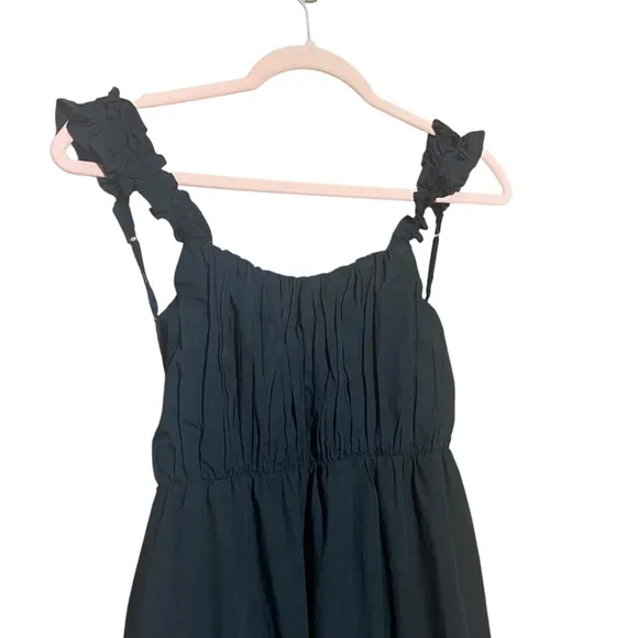 Abercrombie &amp; Fitch Bow Back Poplin Maxi Dress Black Size Small