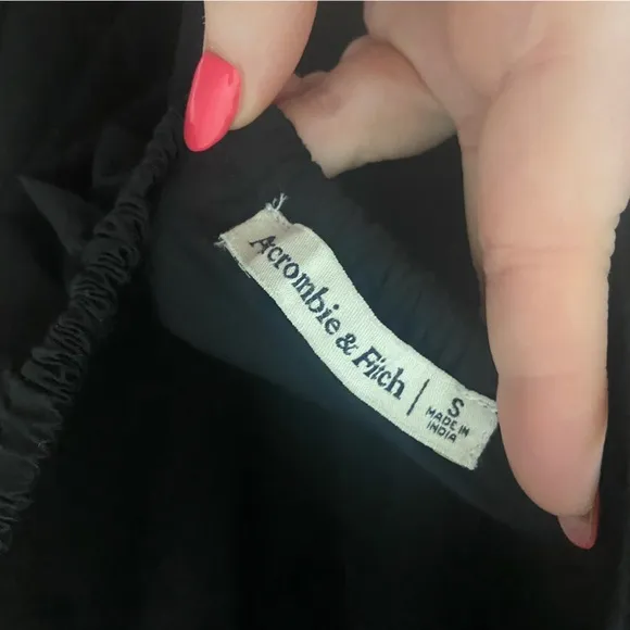 Abercrombie &amp; Fitch Bow Back Poplin Maxi Dress Black Size Small