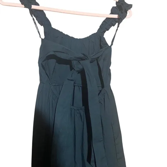 Abercrombie &amp; Fitch Bow Back Poplin Maxi Dress Black Size Small