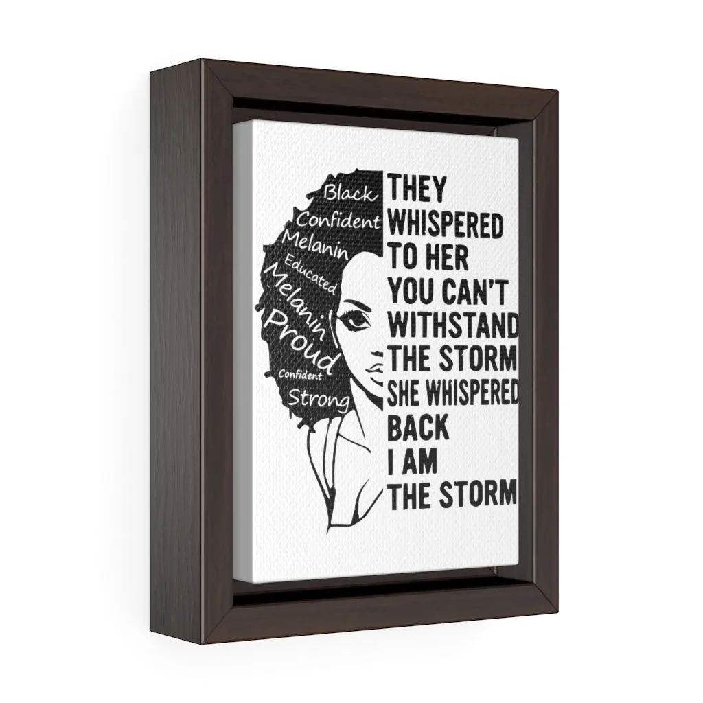 African Woman I Am The Storm Vertical Framed Premium Gallery Wrap Canvas