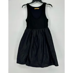 Alice   Olivia Sleeveless Black Taffeta Fit &amp; Flare Cocktail Dress Size S