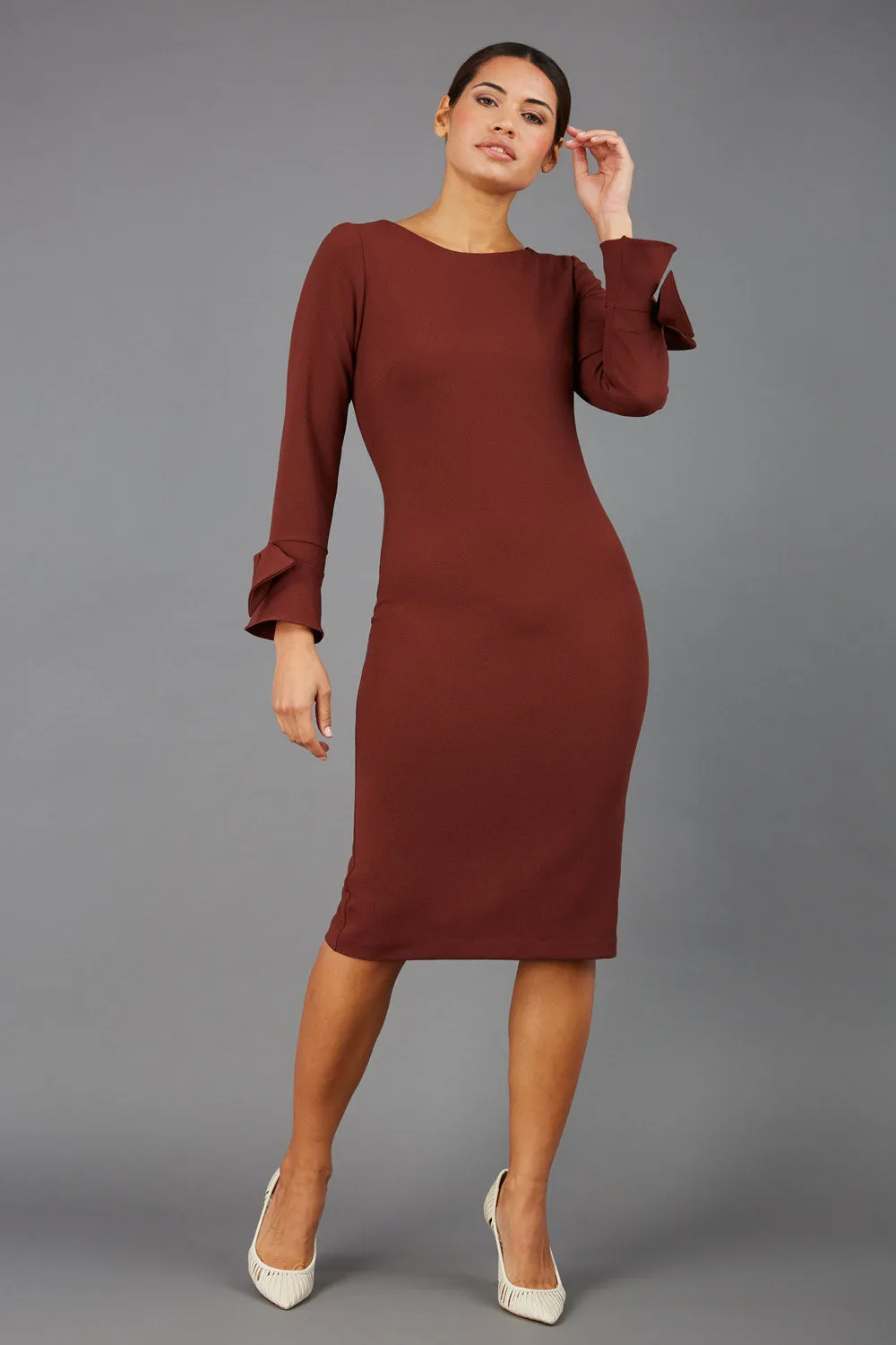 Alma Long Sleeve Pencil Dress