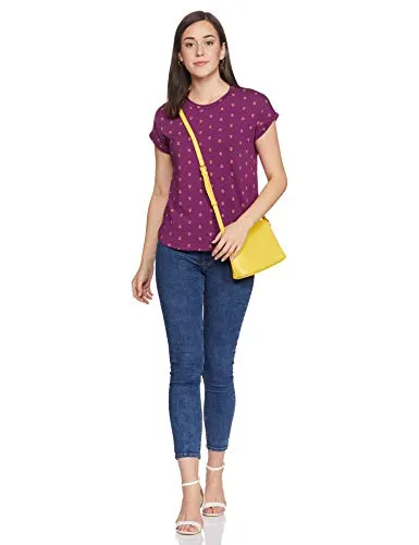 Amazon Brand - Myx Women's Loose T-Shirt (PAG 103_Black and Purple XXXX-Large)