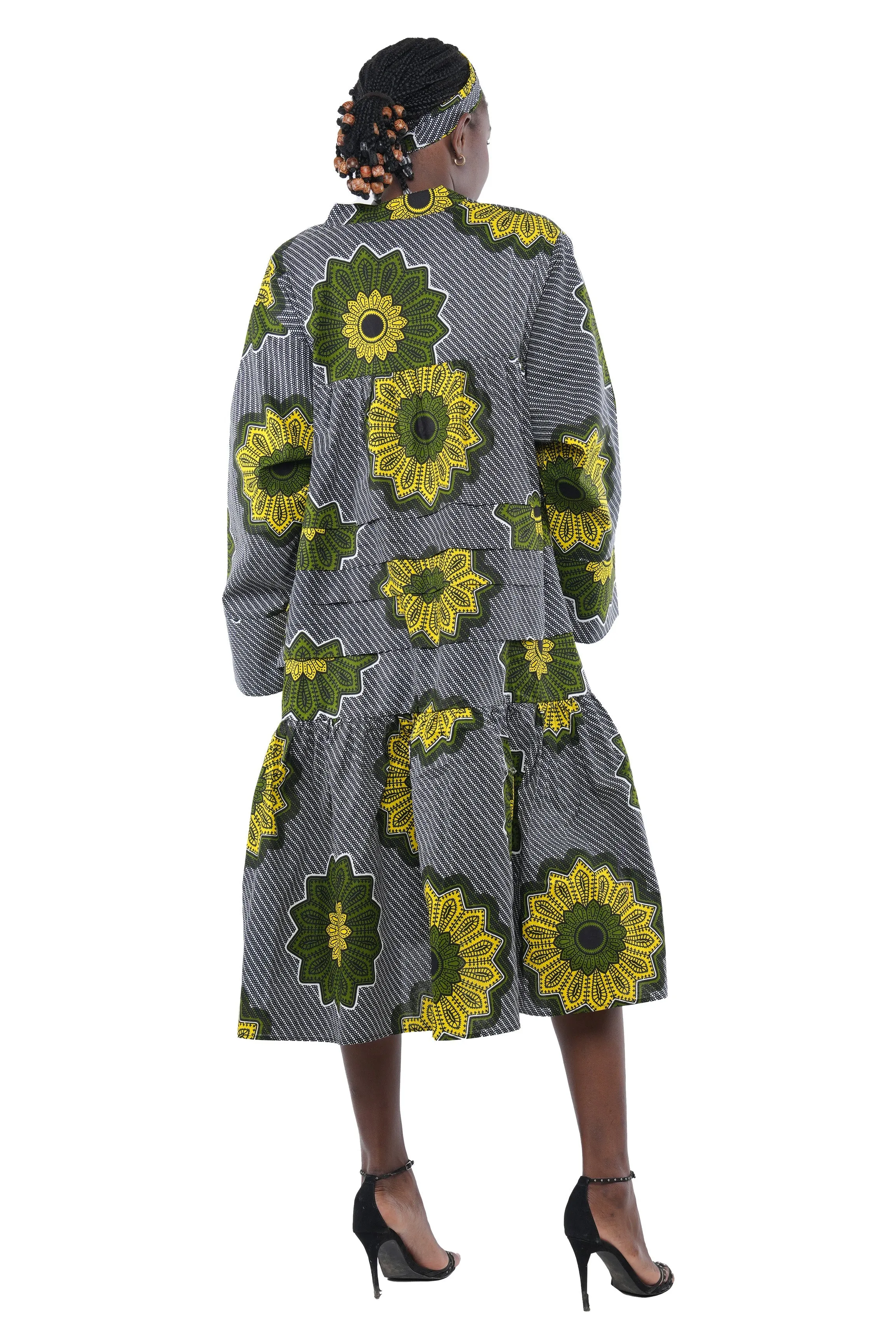 Ankara V Neck Midi Dress