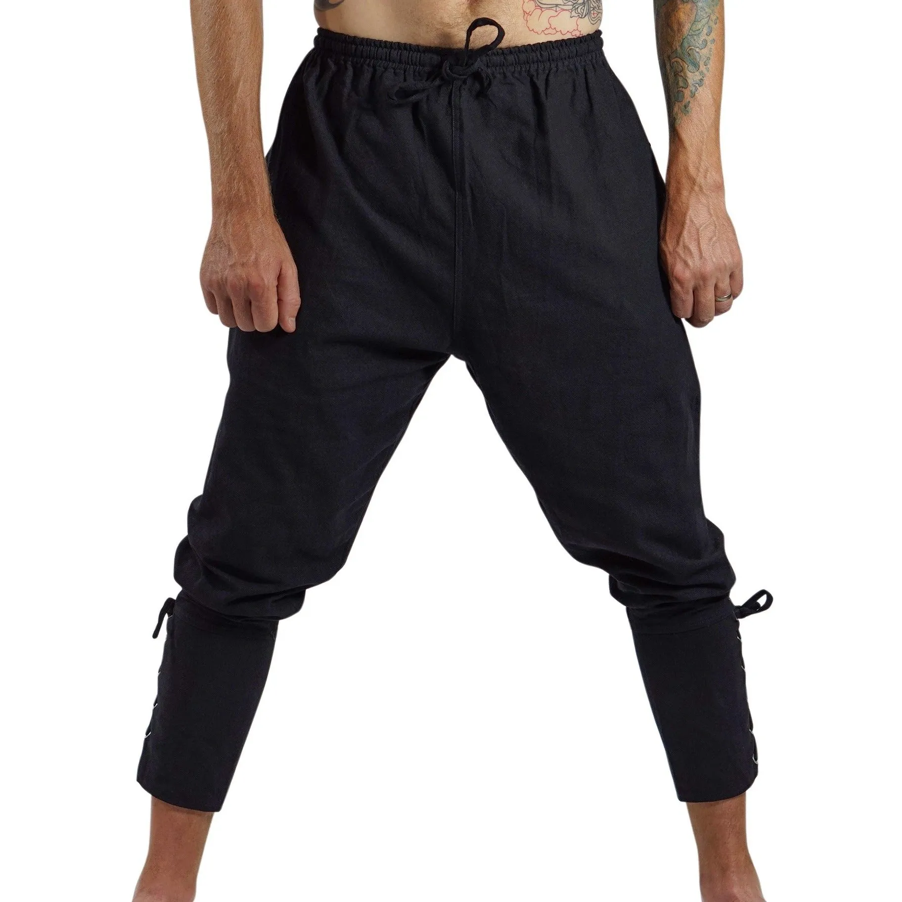 'Ankle Cuff' Medieval Pants - Black