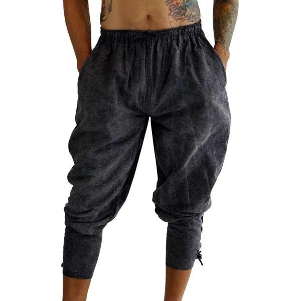 'Ankle Cuff' Medieval Pants - Stone Gray