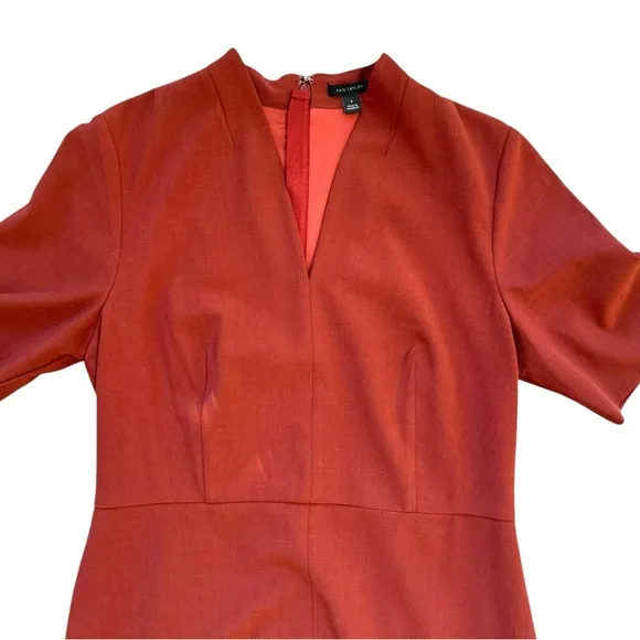 Ann Taylor Elbow Sleeve V-Neck Dress in‎ Bi-Stretch | Women’s Size 8