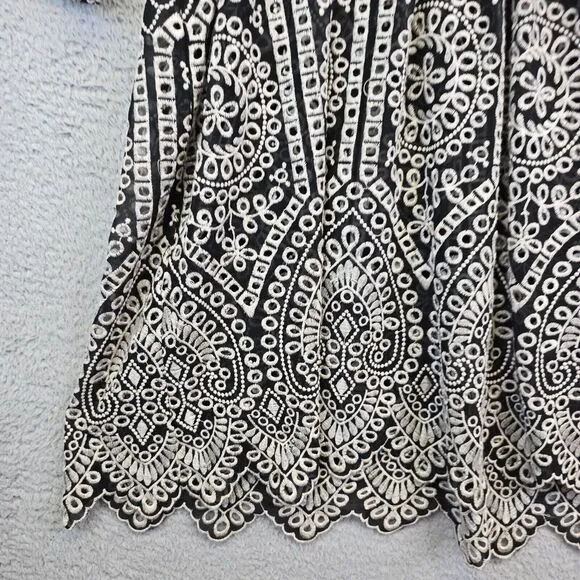 Anthropologie Akemi   Ki‎ Dress Women 6 Brooke Embroided Eyelet Boho Oversized