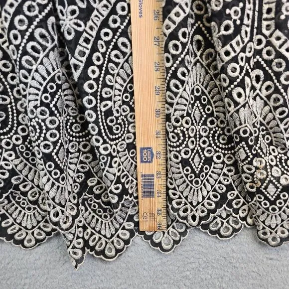 Anthropologie Akemi   Ki‎ Dress Women 6 Brooke Embroided Eyelet Boho Oversized