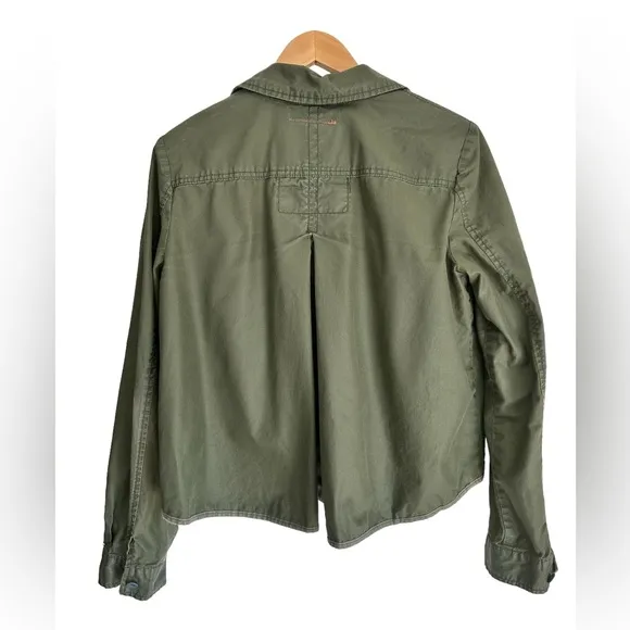 Anthropologie Hei Hei Army Green Cargo Canvas Jacket Size Medium