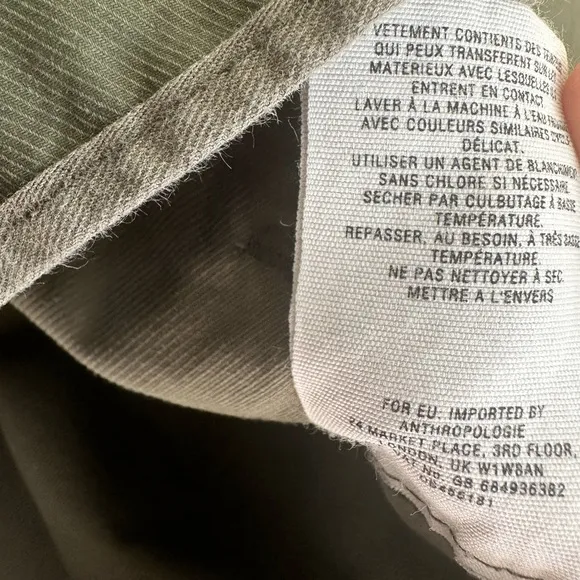 Anthropologie Hei Hei Army Green Cargo Canvas Jacket Size Medium