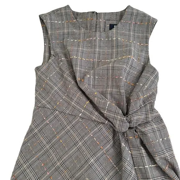 Anthropologie Maeve Reese Plaid Tweed Midi Dress librarian academia 10 Medium