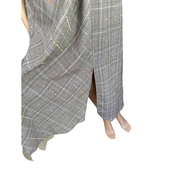 Anthropologie Maeve Reese Plaid Tweed Midi Dress librarian academia 10 Medium