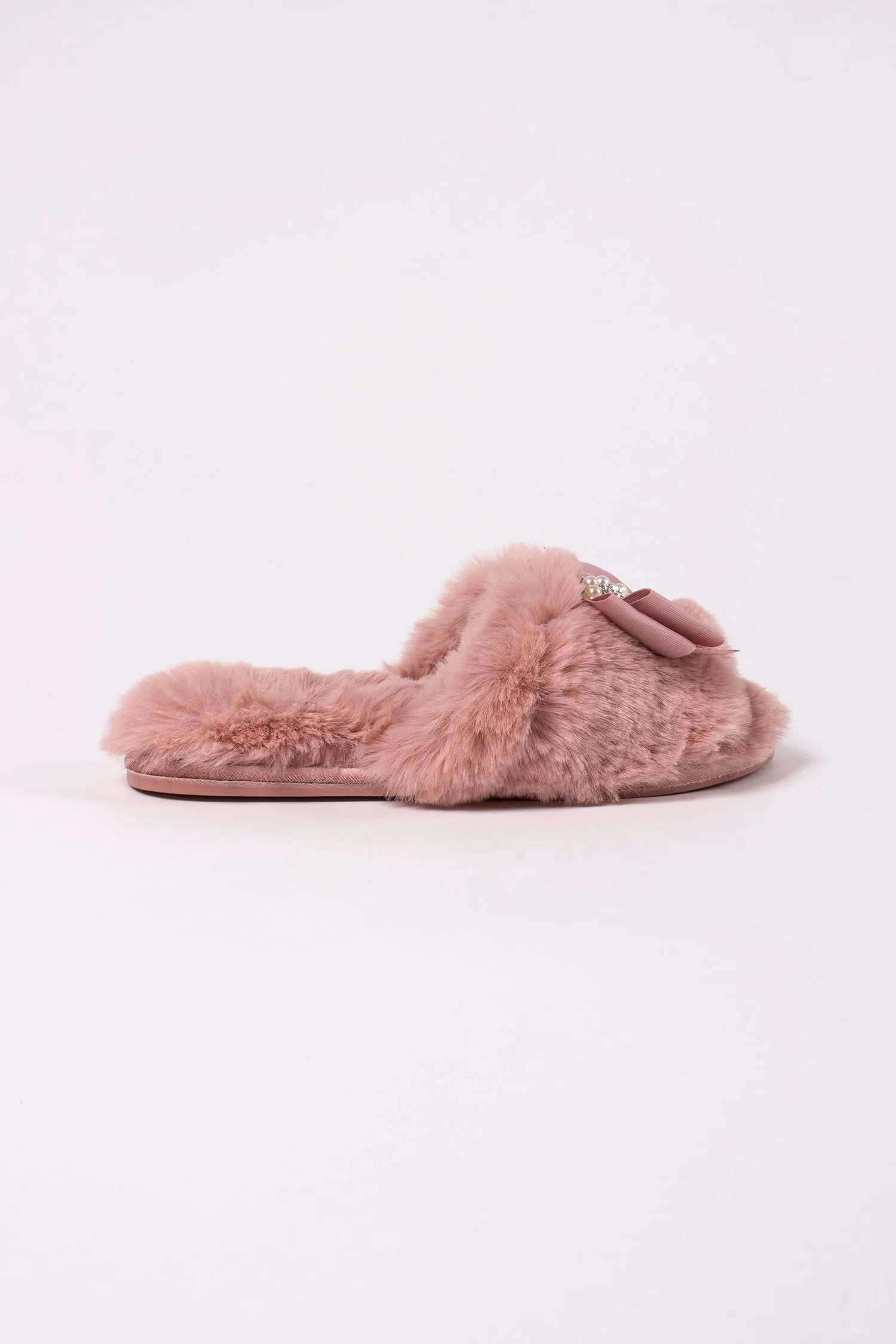 Anya Embellished Slider Slippers in Pink: Pink / S = UK 3-4 / EU 36-37 / US 5-6