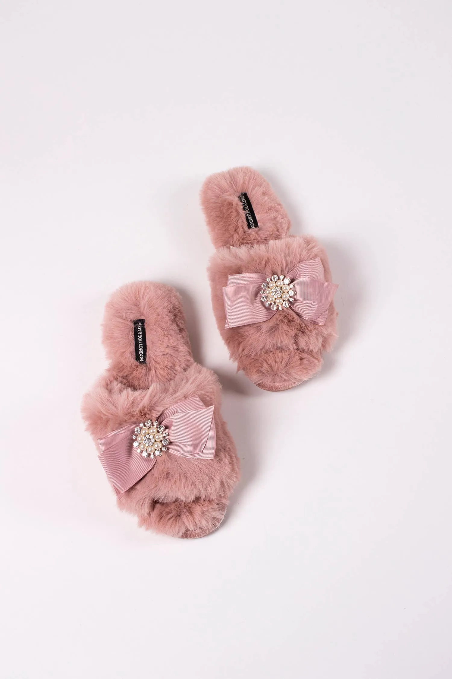 Anya Embellished Slider Slippers in Pink: Pink / S = UK 3-4 / EU 36-37 / US 5-6