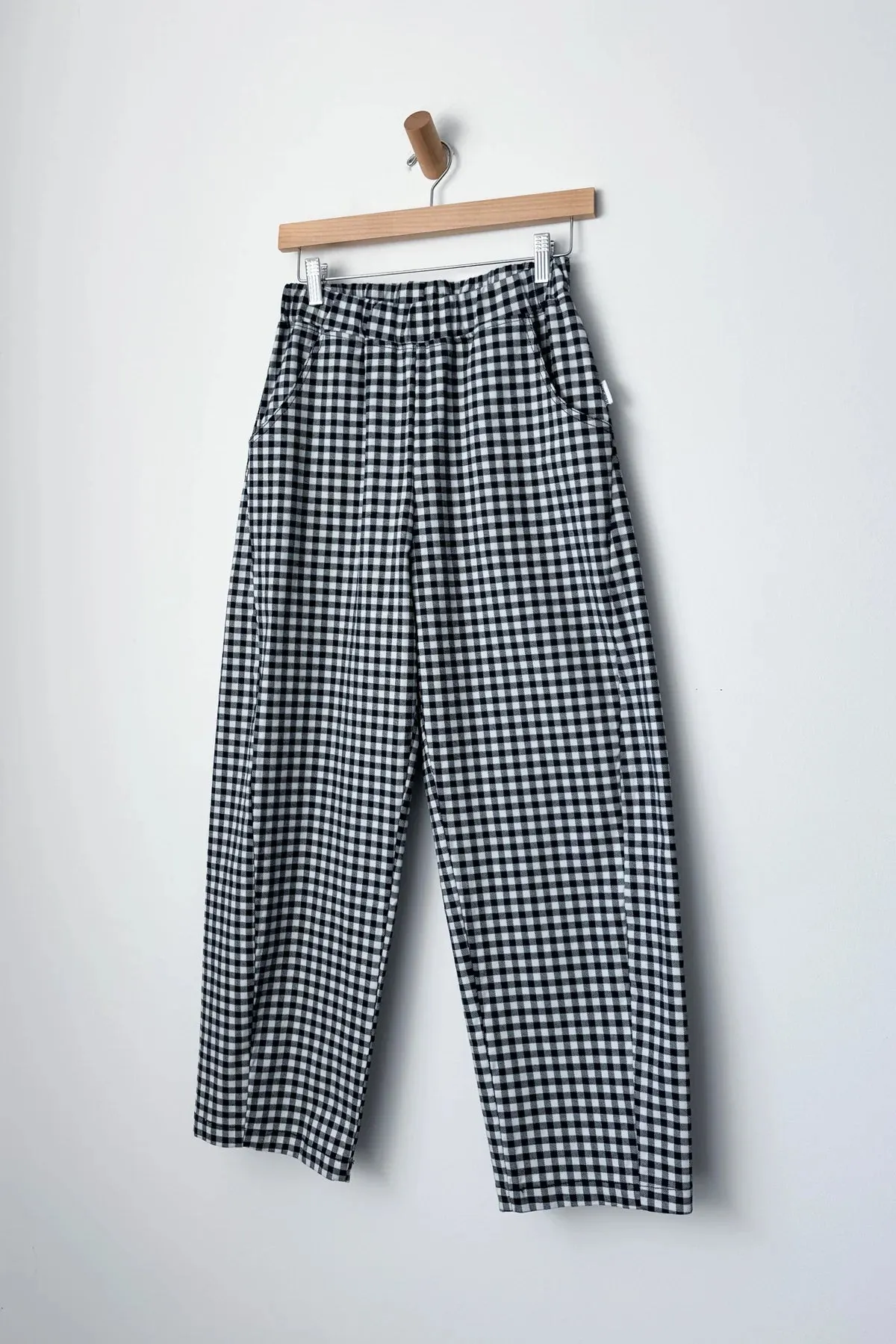 Arc Cotton Pant in Navy Gingham
