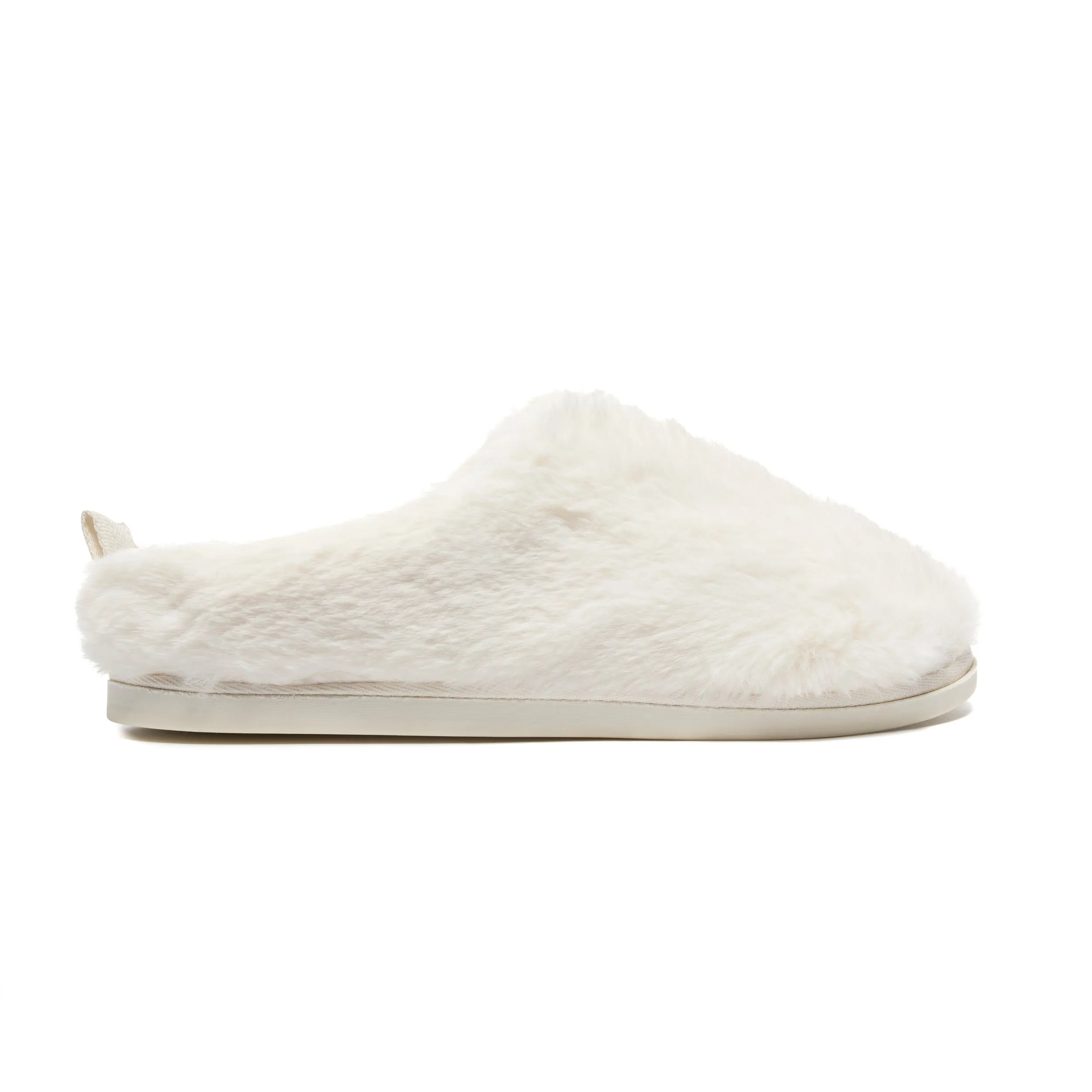 Ariana - 100% Recycled Faux Fur Mule Slipper - Cream