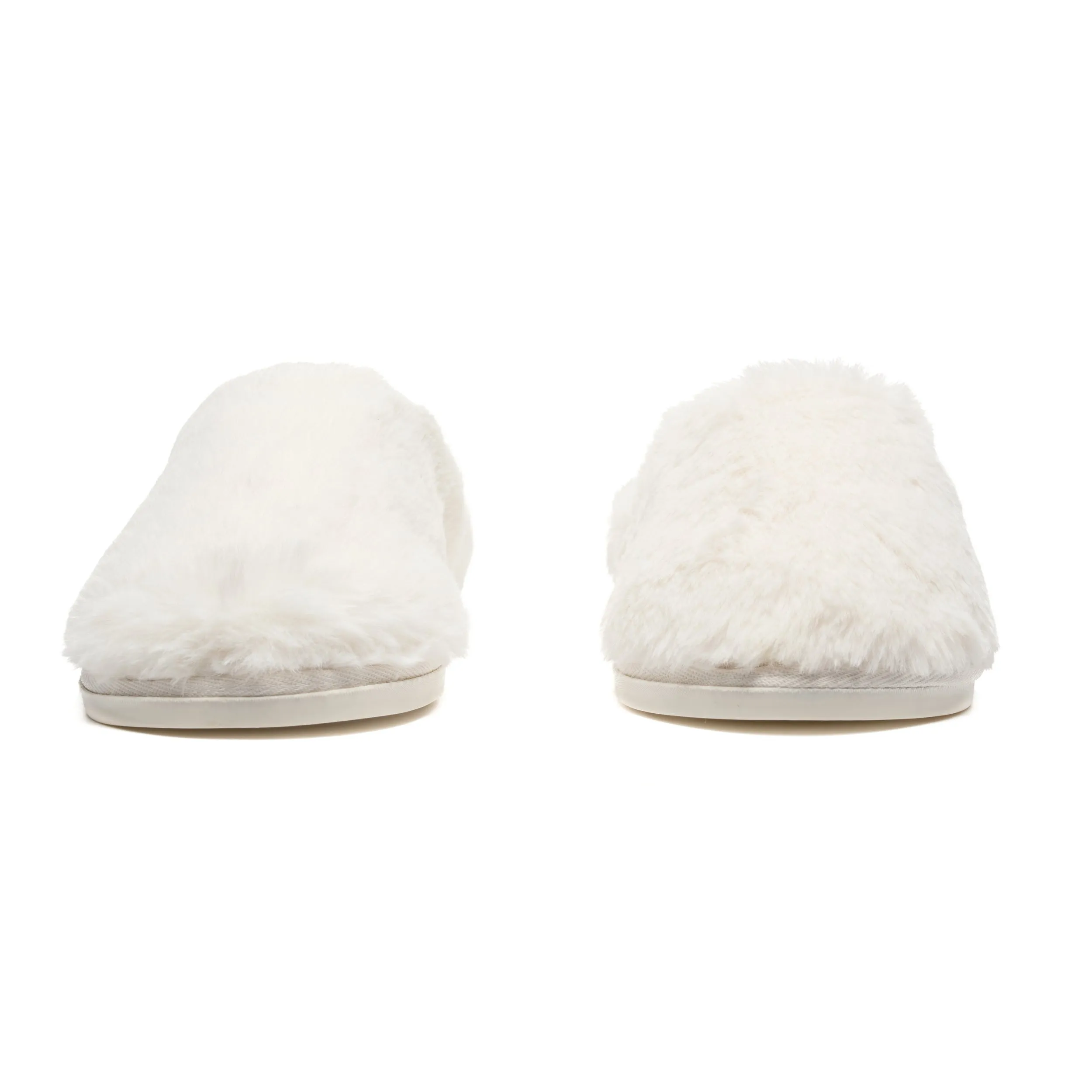 Ariana - 100% Recycled Faux Fur Mule Slipper - Cream