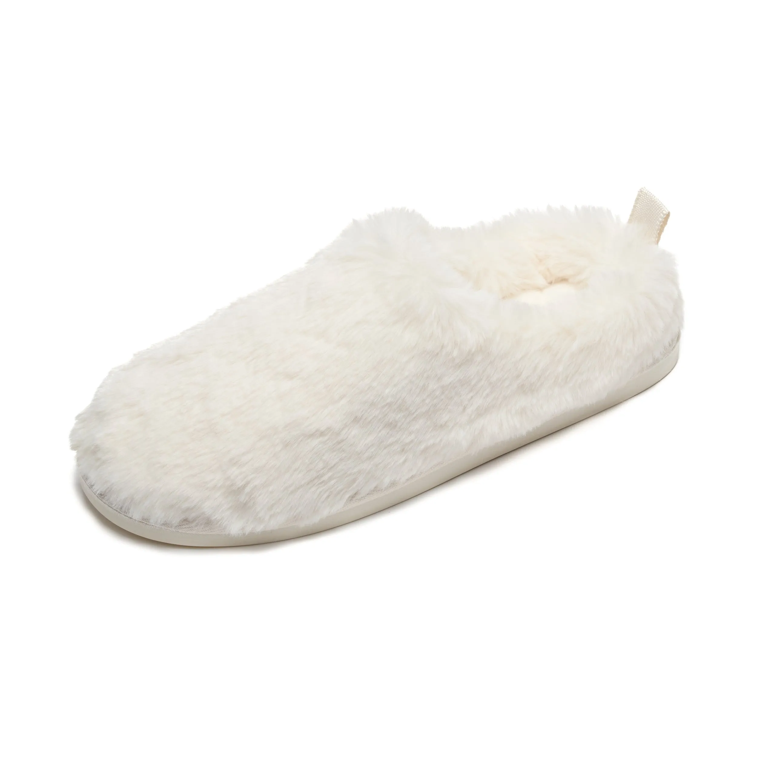 Ariana - 100% Recycled Faux Fur Mule Slipper - Cream
