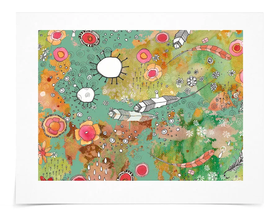 Art Print 'Feathers, Flowers, & Showers'