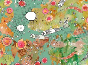 Art Print 'Feathers, Flowers, & Showers'
