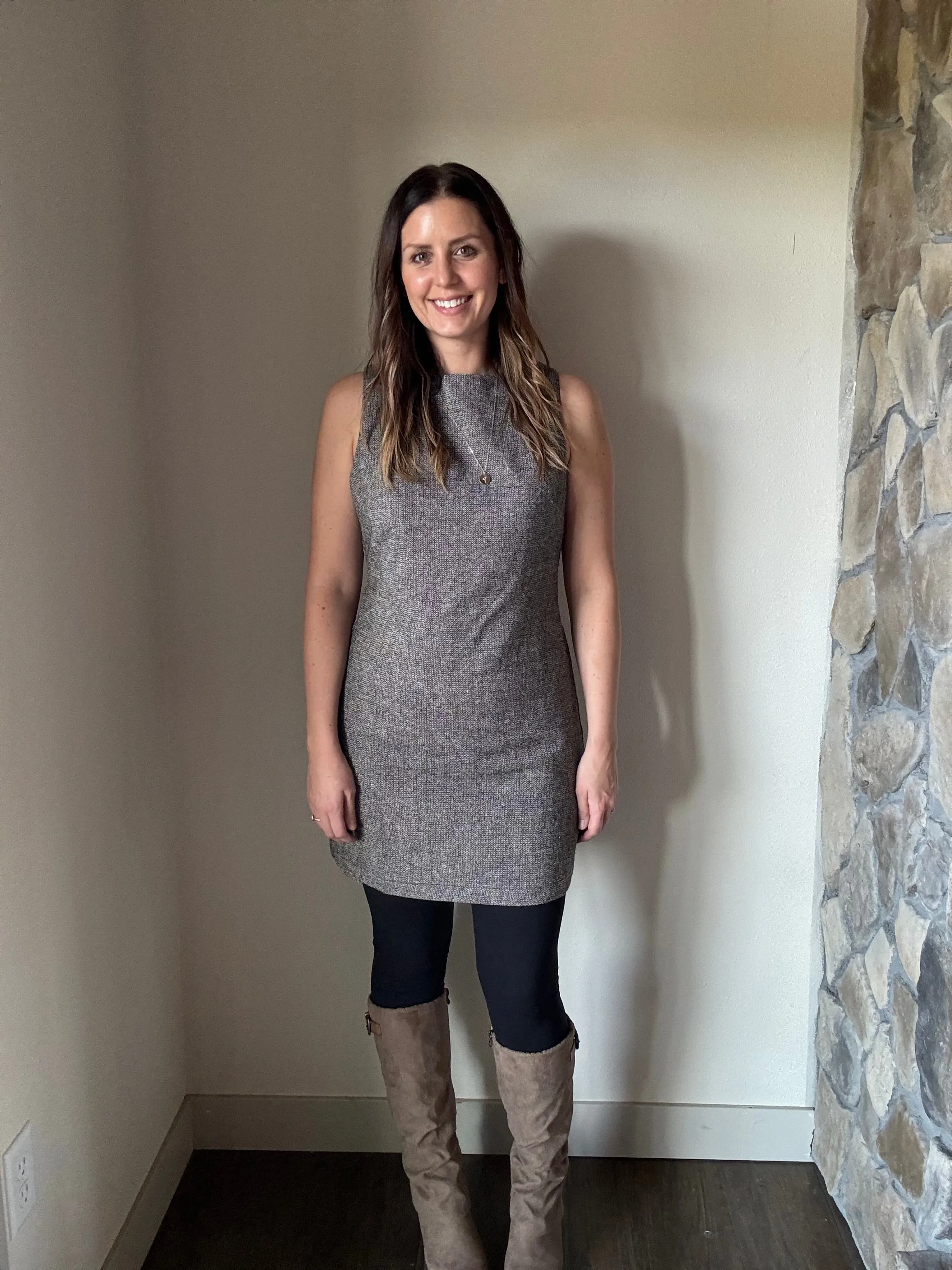 avenues black tan tweed mini dress