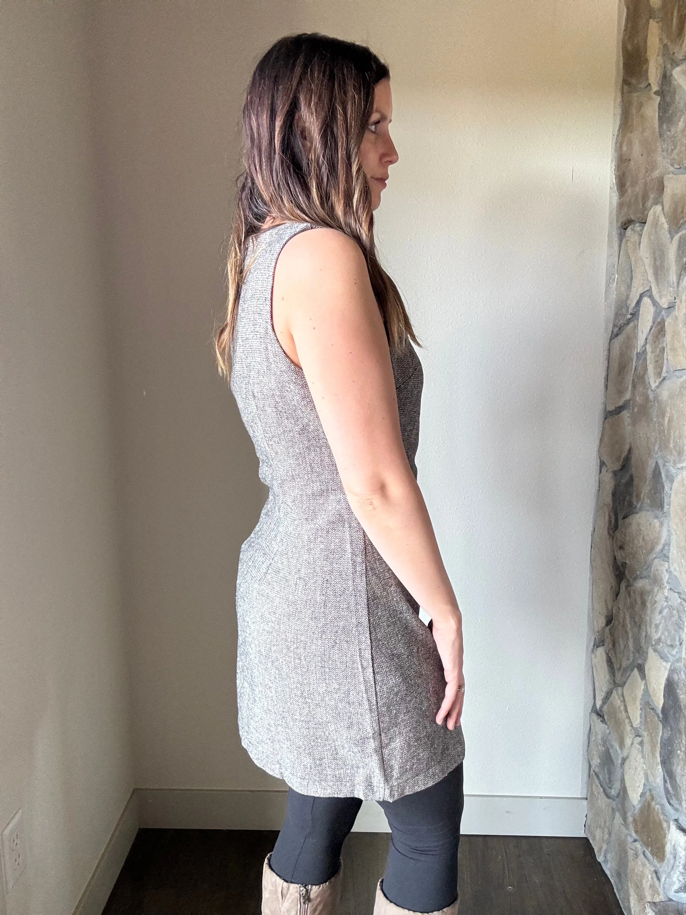 avenues black tan tweed mini dress