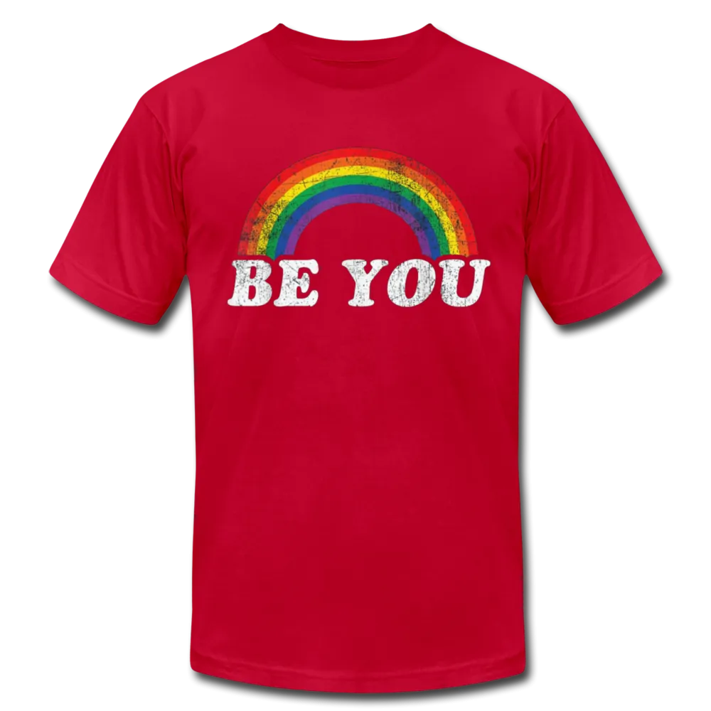 Be You LGBTQ Pride Rainbow Men's/Unisex Premium Adult T-Shirt