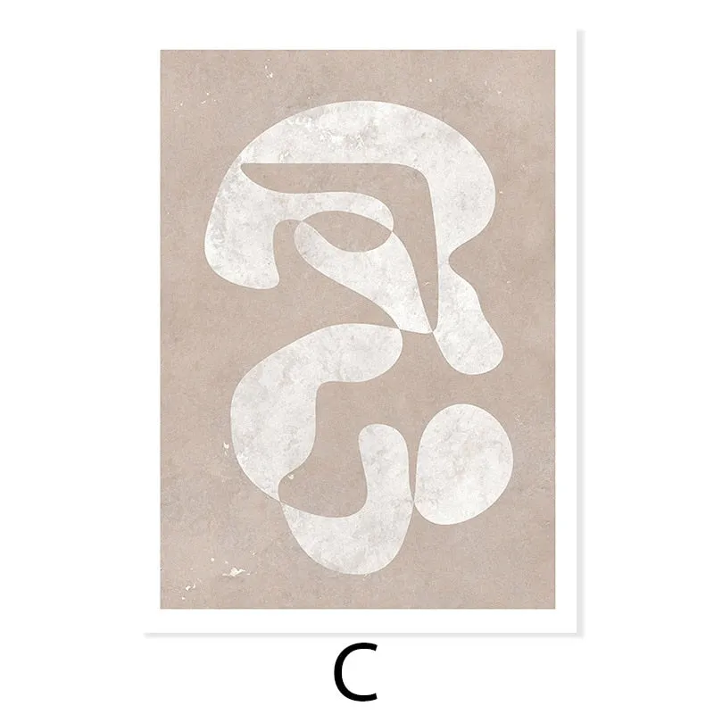 Beige Trendy Colors Minimalist Line Wall Art