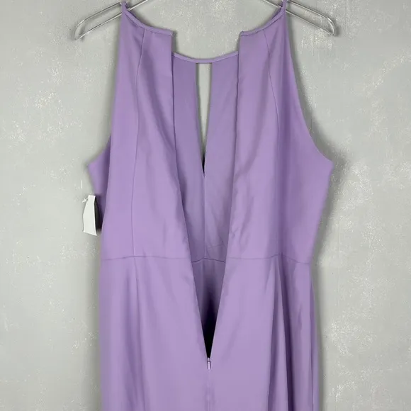 Bella Bridesmaids size 16R maxi dress BB122 pale purple P537 side slit NEW