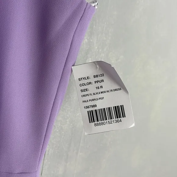 Bella Bridesmaids size 16R maxi dress BB122 pale purple P537 side slit NEW