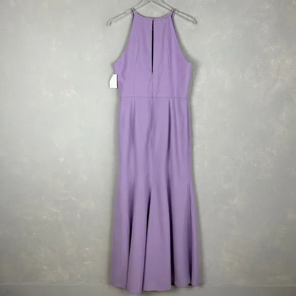Bella Bridesmaids size 16R maxi dress BB122 pale purple P537 side slit NEW
