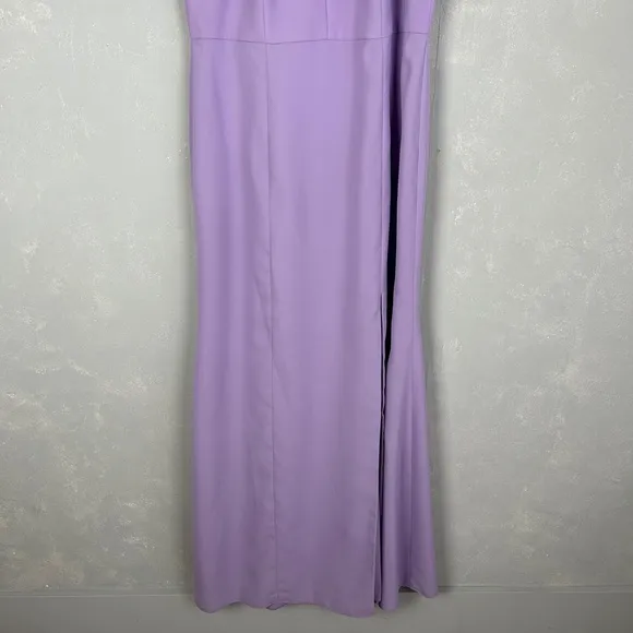 Bella Bridesmaids size 16R maxi dress BB122 pale purple P537 side slit NEW