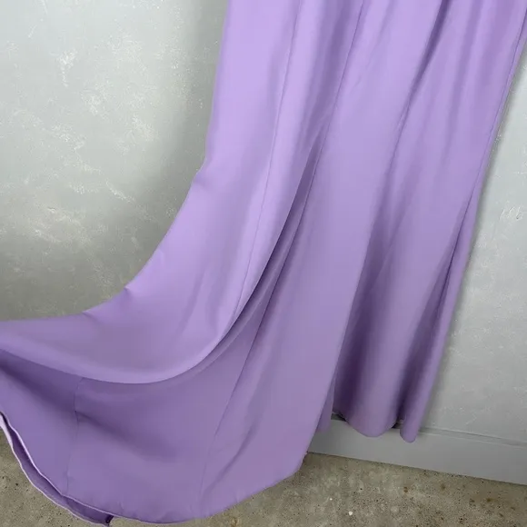 Bella Bridesmaids size 16R maxi dress BB122 pale purple P537 side slit NEW