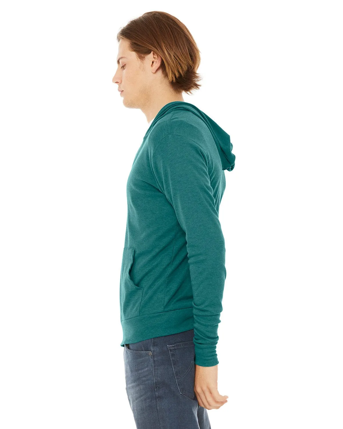 Bella Canvas Unisex Triblend Full-Zip Lightweight Hoodie