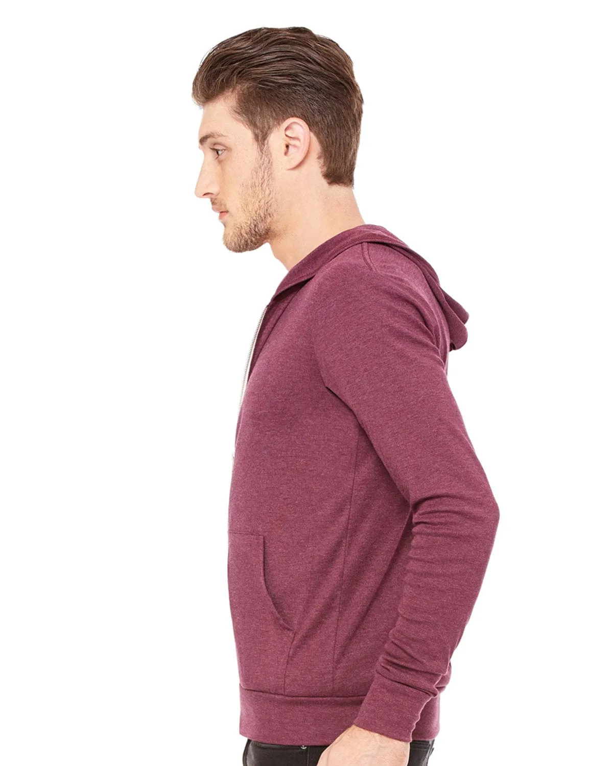 Bella Canvas Unisex Triblend Full-Zip Lightweight Hoodie