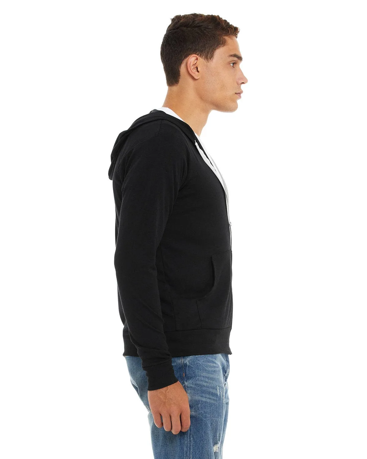 Bella Canvas Unisex Triblend Full-Zip Lightweight Hoodie
