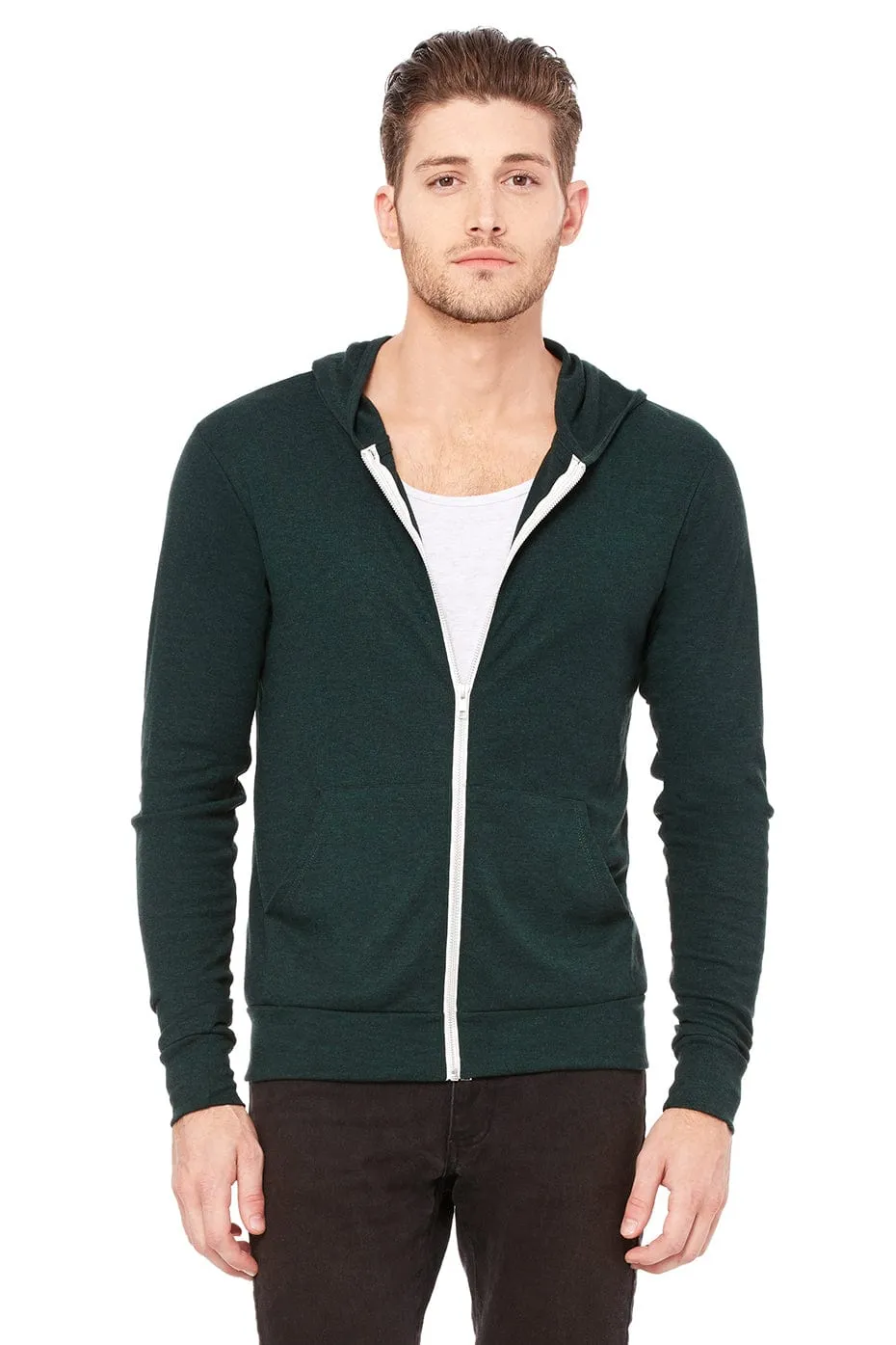 Bella Canvas Unisex Triblend Full-Zip Lightweight Hoodie
