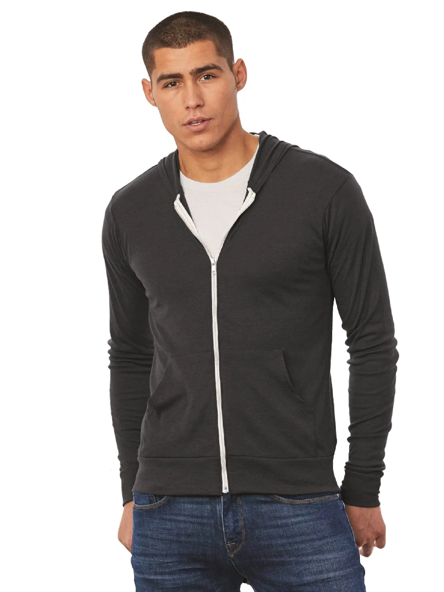Bella Canvas Unisex Triblend Full-Zip Lightweight Hoodie