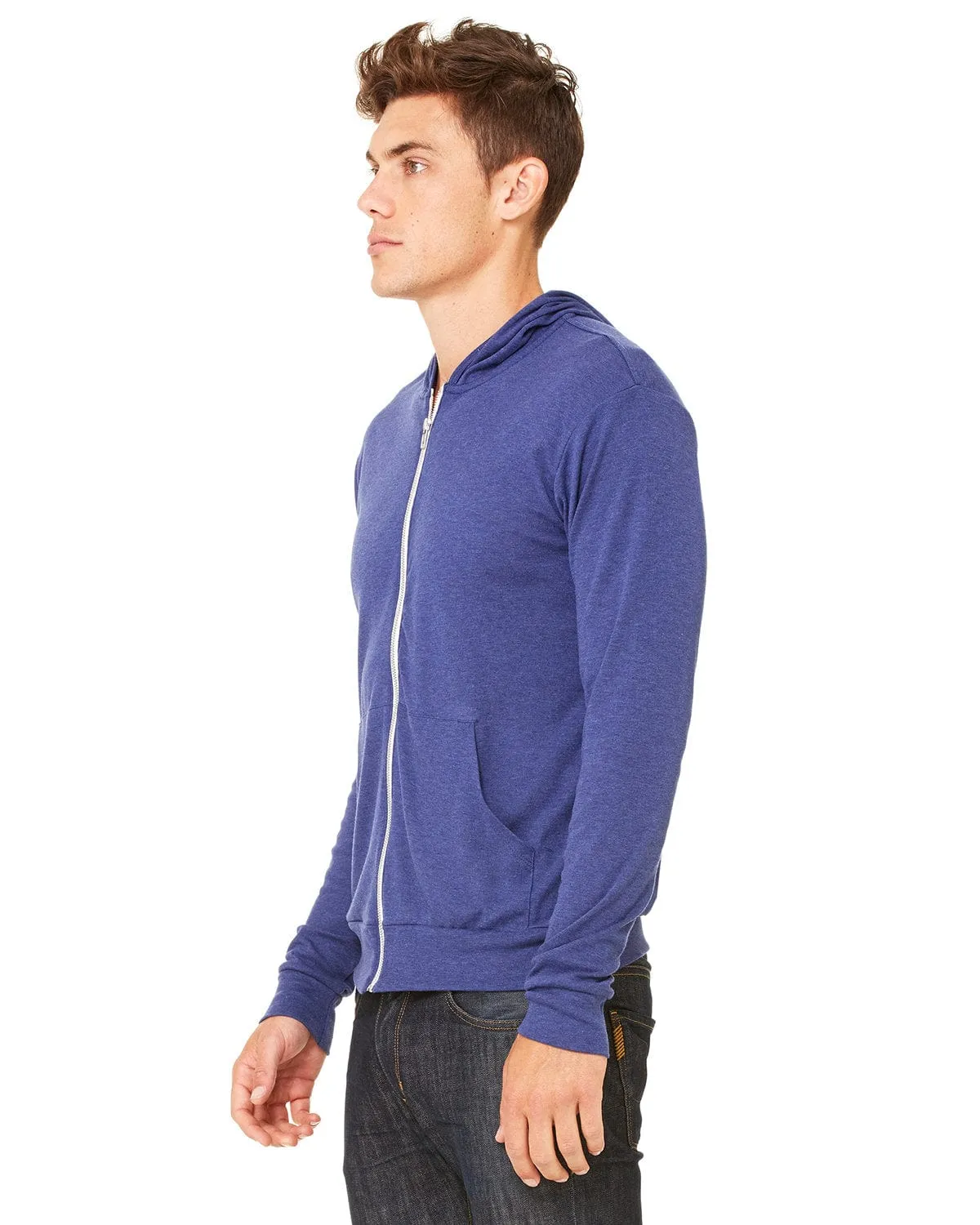 Bella Canvas Unisex Triblend Full-Zip Lightweight Hoodie