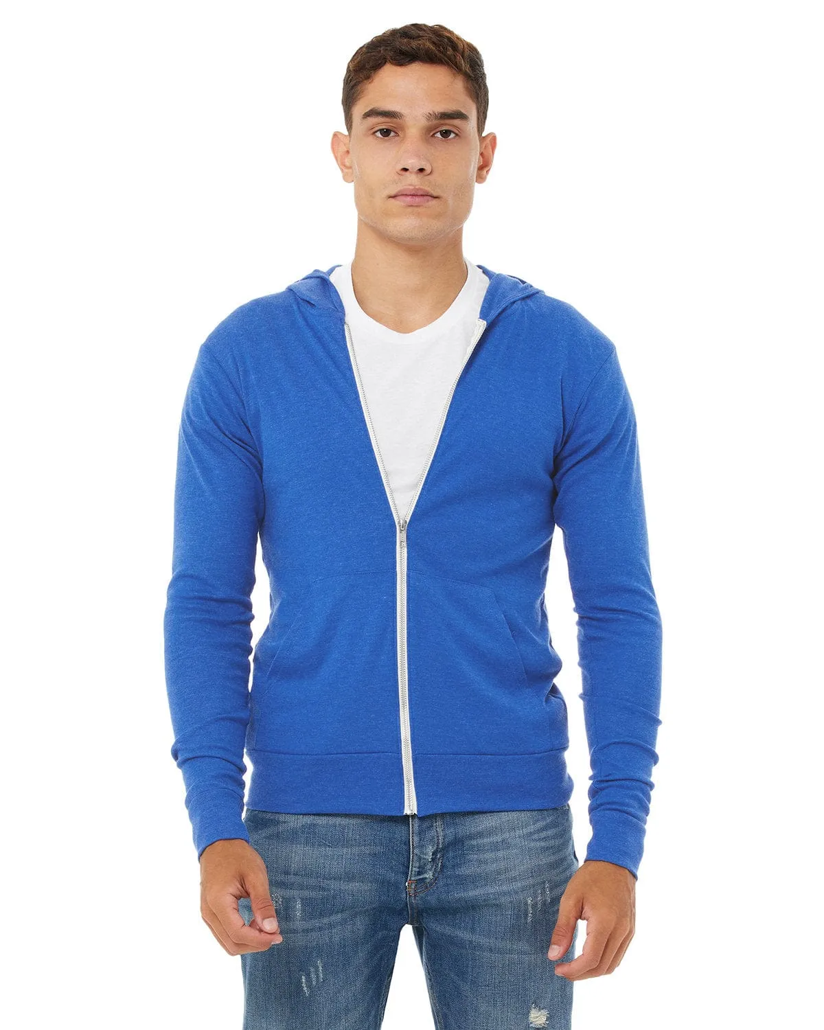 Bella Canvas Unisex Triblend Full-Zip Lightweight Hoodie