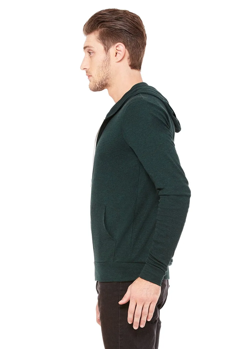 Bella Canvas Unisex Triblend Full-Zip Lightweight Hoodie