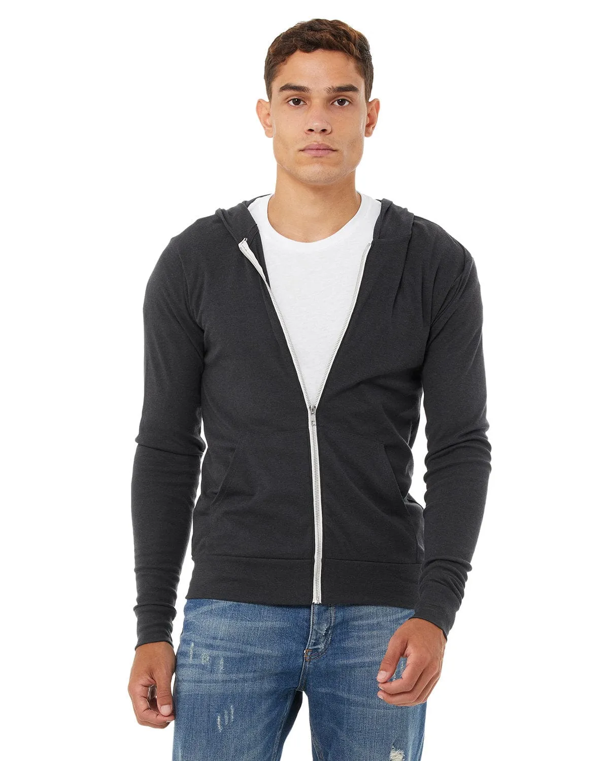 Bella Canvas Unisex Triblend Full-Zip Lightweight Hoodie