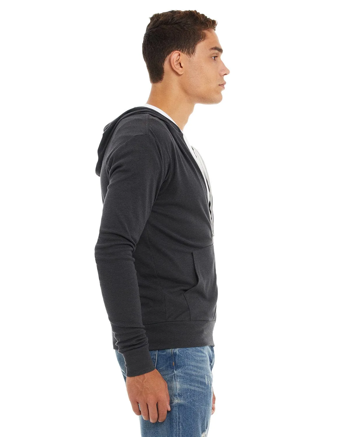 Bella Canvas Unisex Triblend Full-Zip Lightweight Hoodie